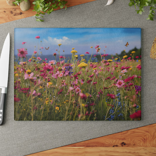 Wildflower Glass Cutting Board