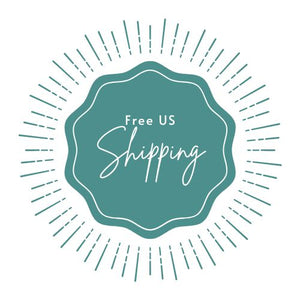 teal green sign that reads "free US shipping"