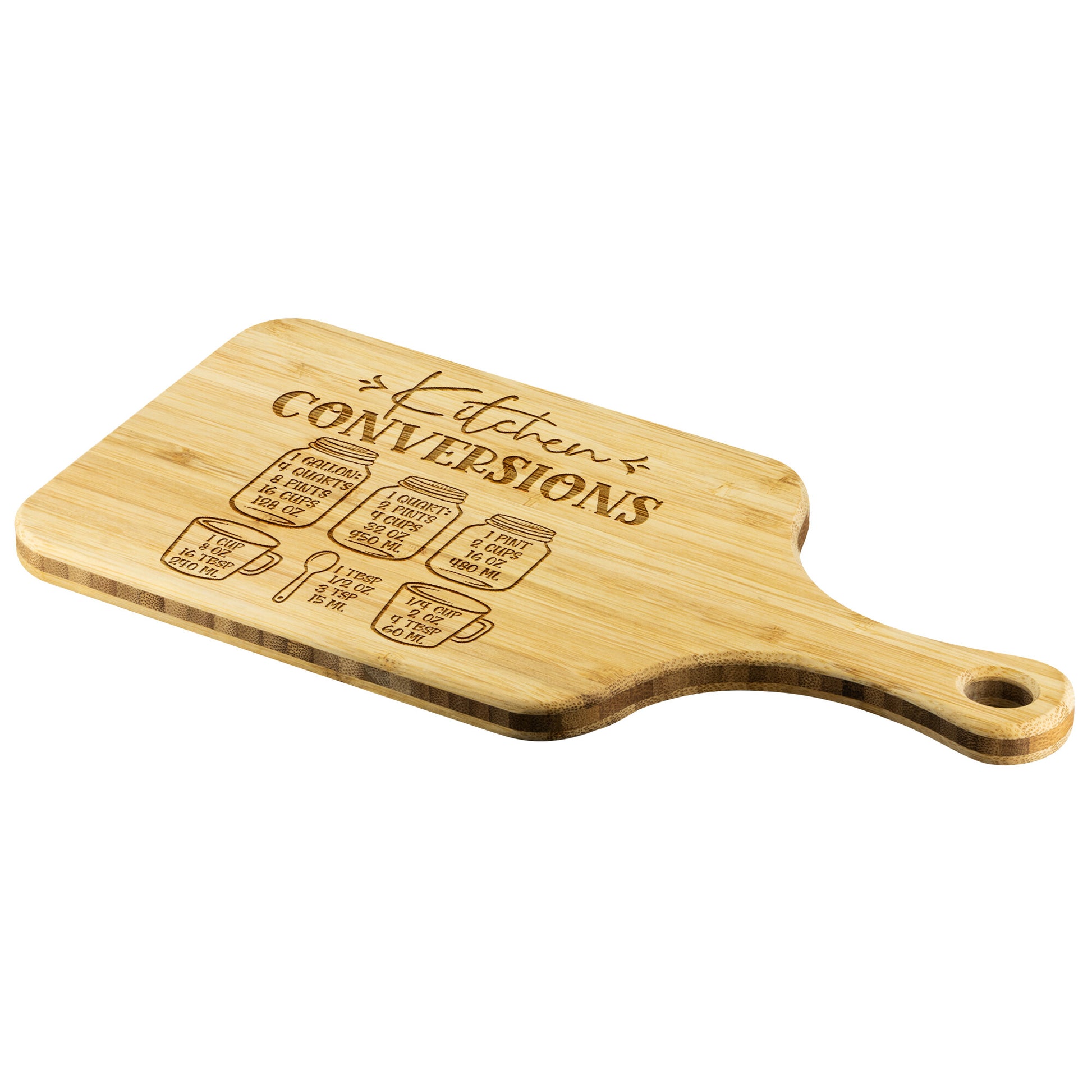 Cutting Board with Handle on white background