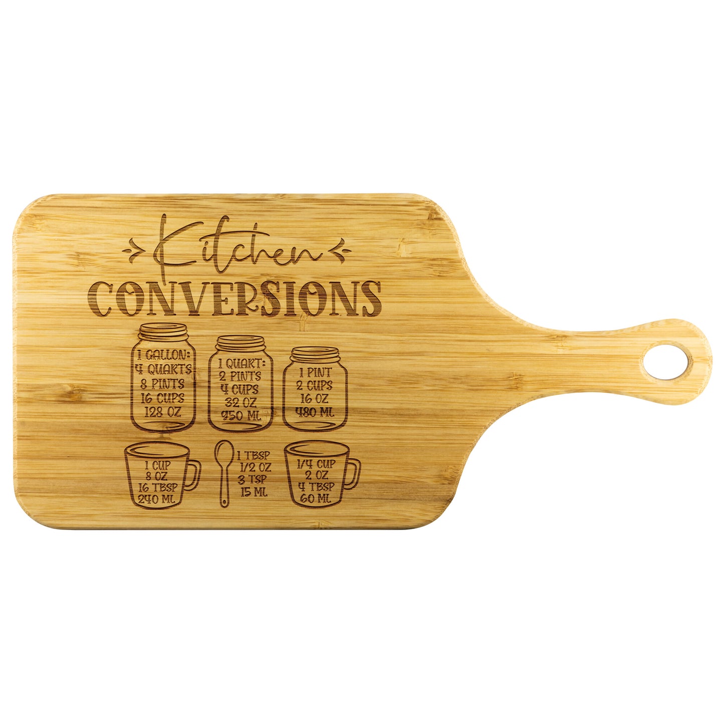 Cutting Board with Handle on white background